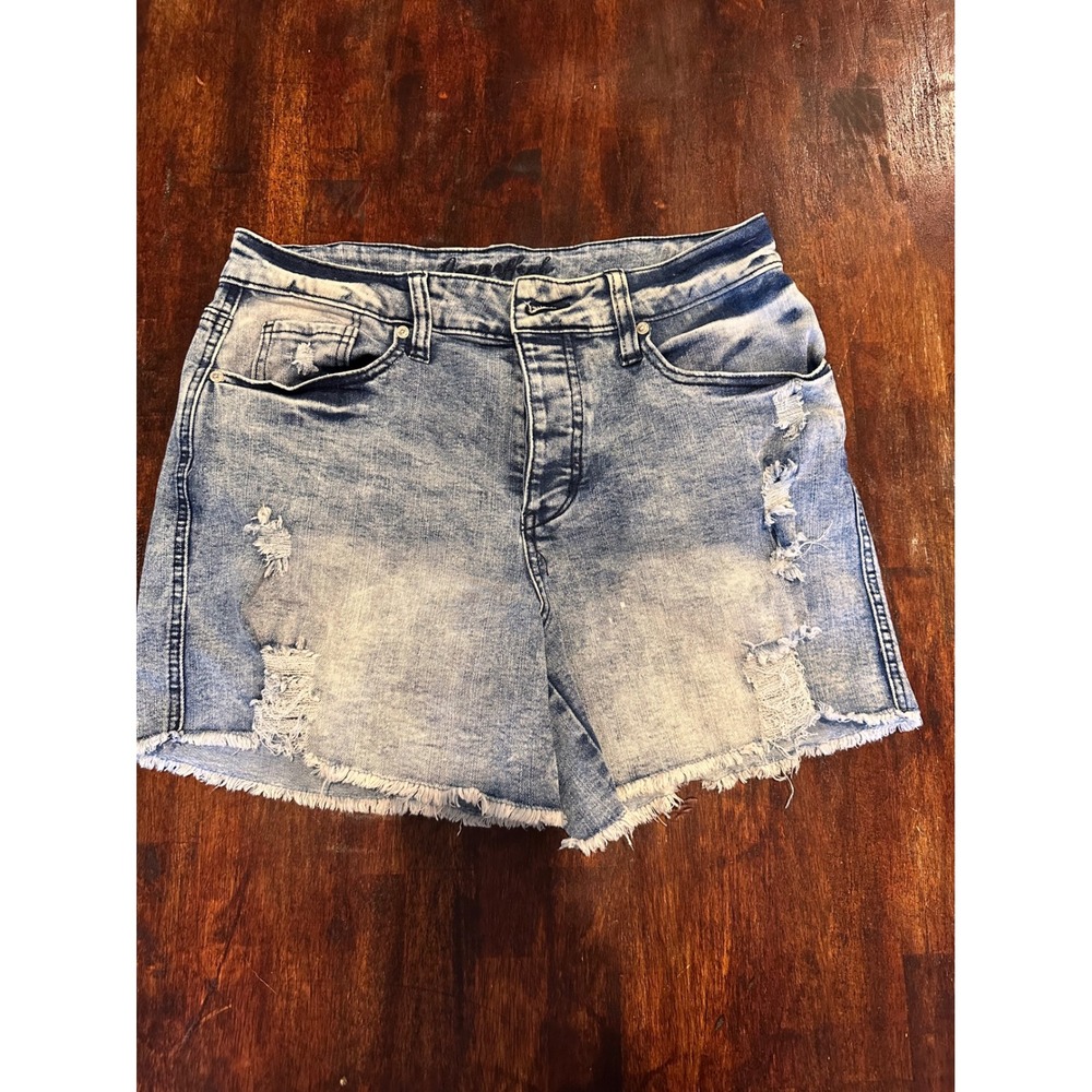 Copper Key Denim Shorts Women 8 Blue Excellent High Rise Acid Wash Distressed